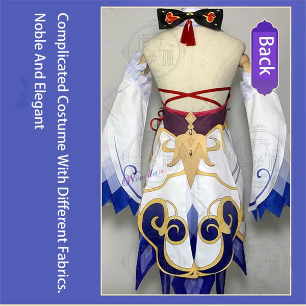 Genshin Impact Ganyu косплей костюм аниме Хэллоуин вечеринка Необычное платье Женщины сексуальные наряды парик ботинки рога реквизит игры костюм Y0913
