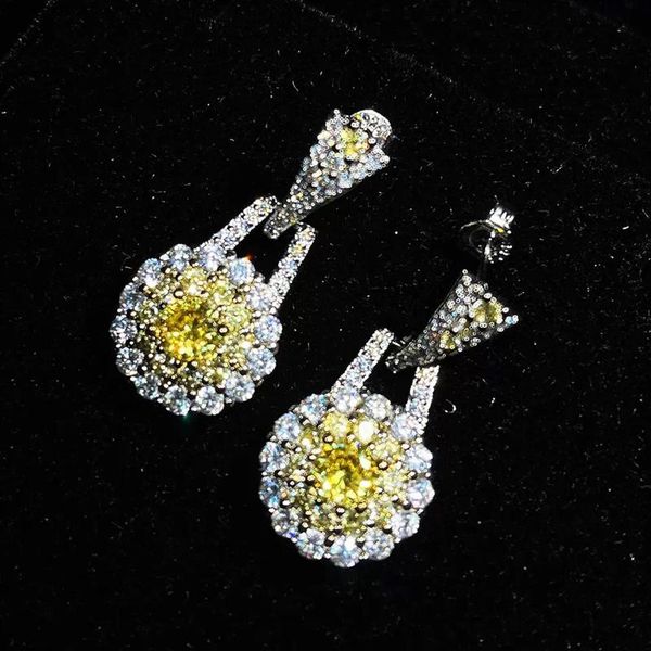

earrings & necklace luxury round pink jewelry shiny zircon delicate 925 silver charm fashion eternity wedding ring for women