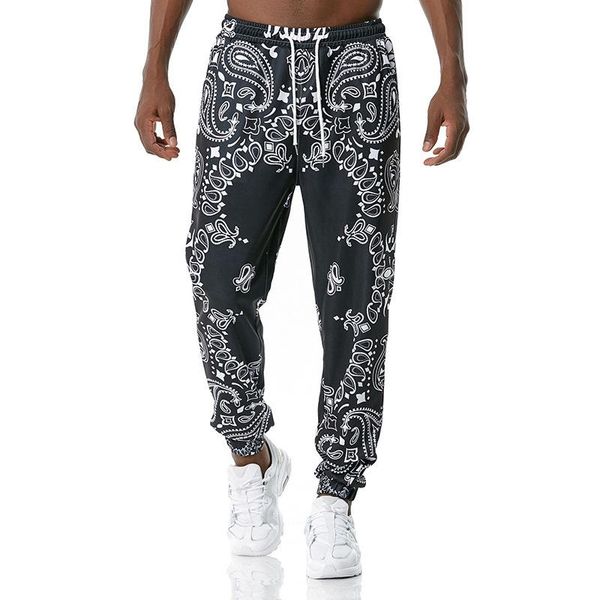 

men's pants hip hop printing men joggers streetwear fashion sweatpants harem for, Black