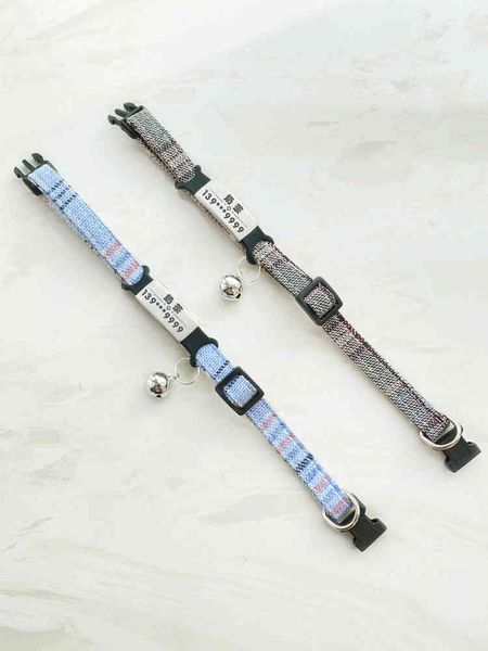 

pet collar thousand grid dog tag cat buckle neck jewelry necklace