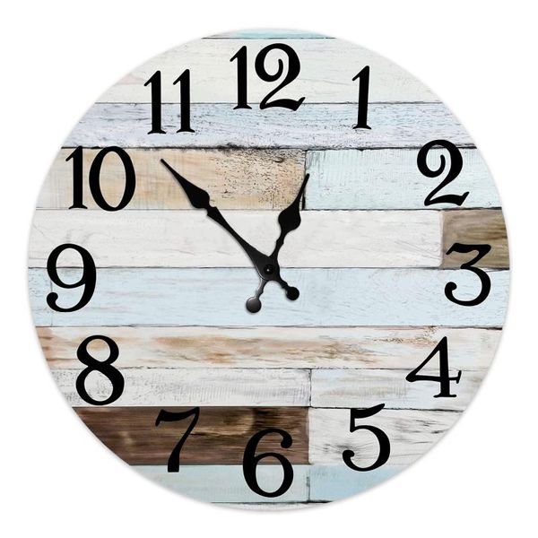 

wall clocks nordic wood large clock modern design silent non-ticking quartz wooden 12 inch living room home