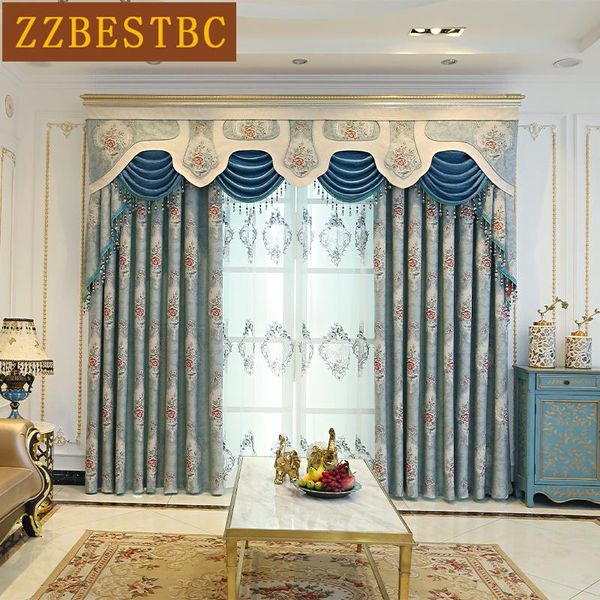 

curtain & drapes zzbc european and american luxury villa living room curtains embroidered shading classic custom bedroom