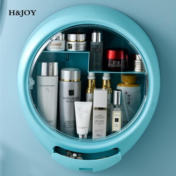 

storage boxes & bins bathroom wall-mounted makeup box without punching large-capacity jewelry cosmetic accessory