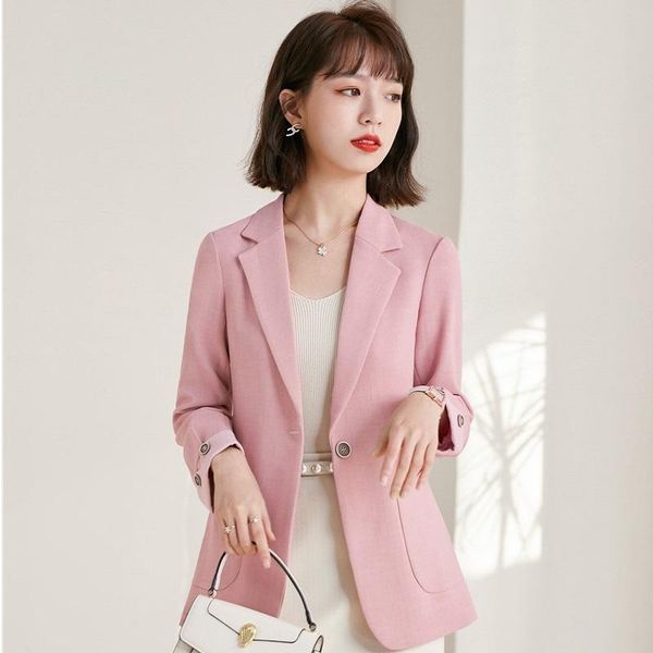 

women's suits & blazers 2021 jacket long sleeve novelty pink coat ol styles spring autumn for women ladies office blazer outwear, White;black