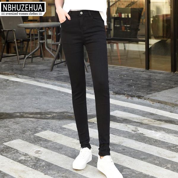 

5xl 6xl 7xl 2021 spring women jeans plus size womens skinny elastic black women's, Blue
