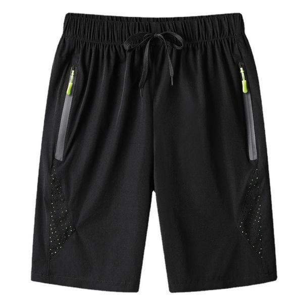 

men's pants shorts summer casual capris large loose ice stretch beach, Black