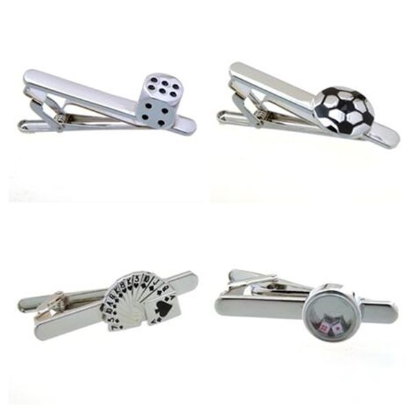 10 шт. / Лот Casino Dice Craps Claps Clip Card Poker Pin Pin Bars Enamel Футбол Футбол Свяжитесь зажимами Мужской Ювелирный Аксессуар