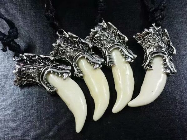 

16 pcs tibet wolf teeth pendant charm men's carve simulation, Silver