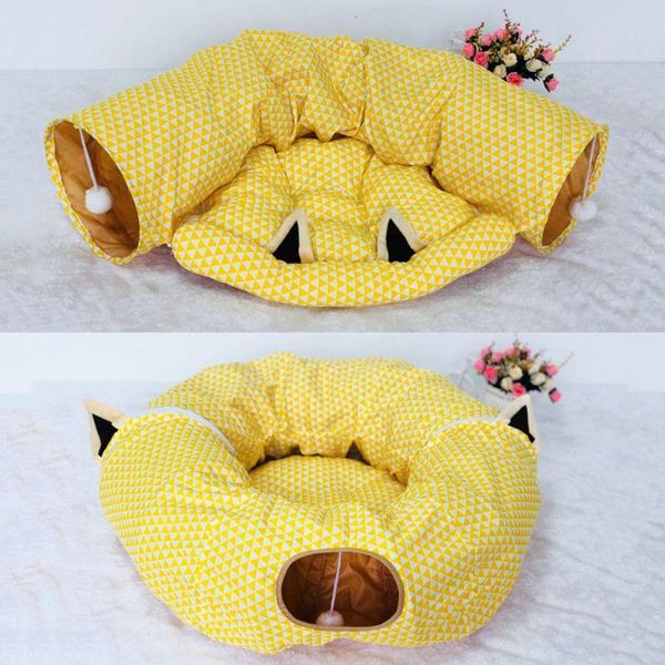 

pet cat litter cushion folding tunnel channel rolling rest sleeping bag toy environmental protection removable washable toys