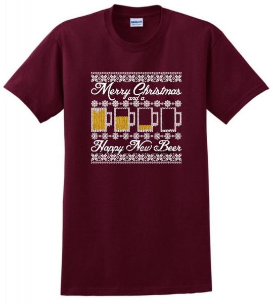 

men's t-shirts ugly christmas sweater beer mugs happy t-shirt, White;black