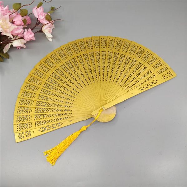 

6-inch color high-quality fragrant wood fan hollow folding wedding gift fringe room home decor other