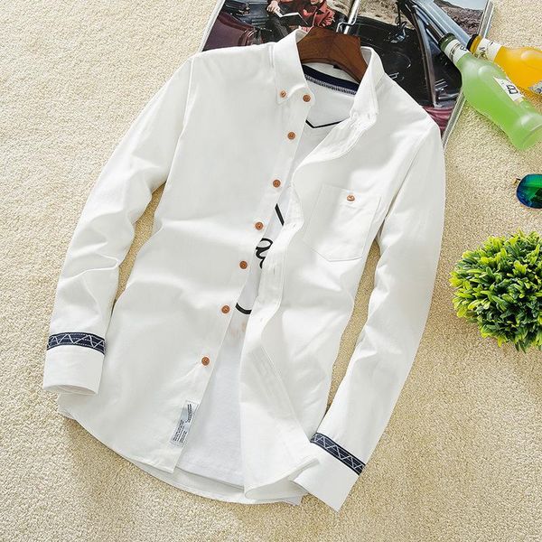 

men's casual shirts 2021 spring autumn korean slim lapel long sleeve youth fashion color block shirt clothing, White;black