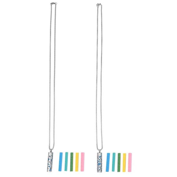 

pendant necklaces 2 sets essential oil necklace lockets hiphop pendants stylish decor, Silver