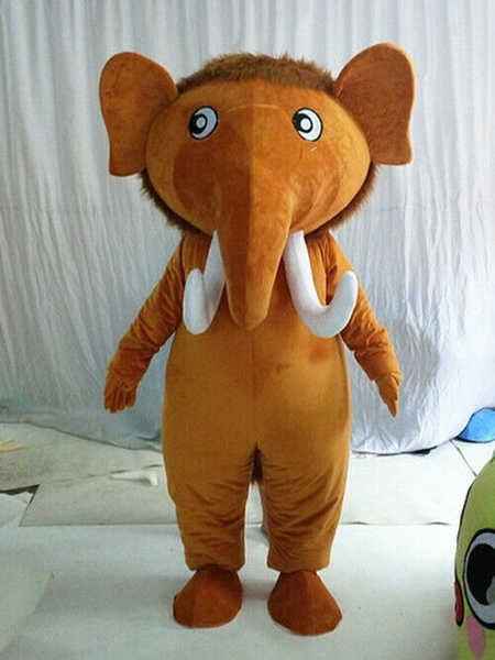 

mascot costumeshalloween christmas brown long elephant mascot costume set party costume large advertising costume, Red;yellow