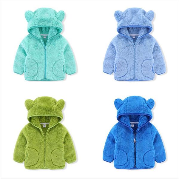 

arrival autumn spring fleece boys girls hoodies colorful baby jackets zipper cute coats kids long sleeve, Blue;gray