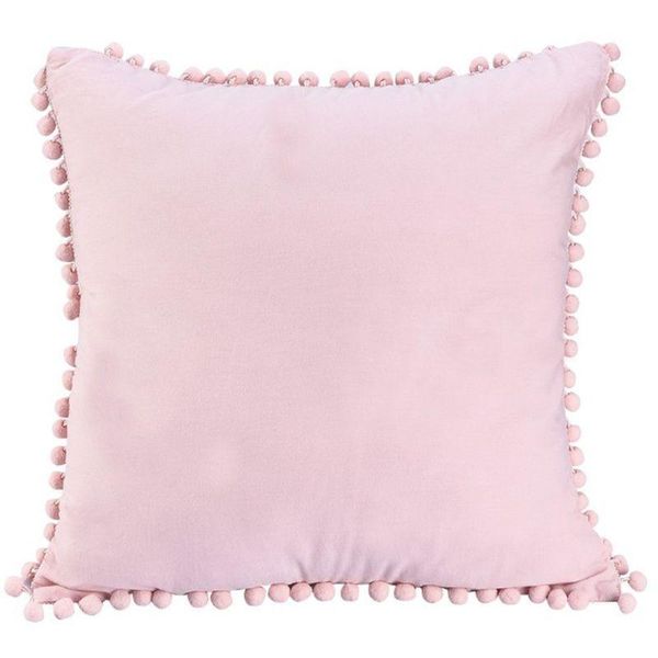 

cushion/decorative pillow velvet decorative throw case pompom tassels solid color cushion cover