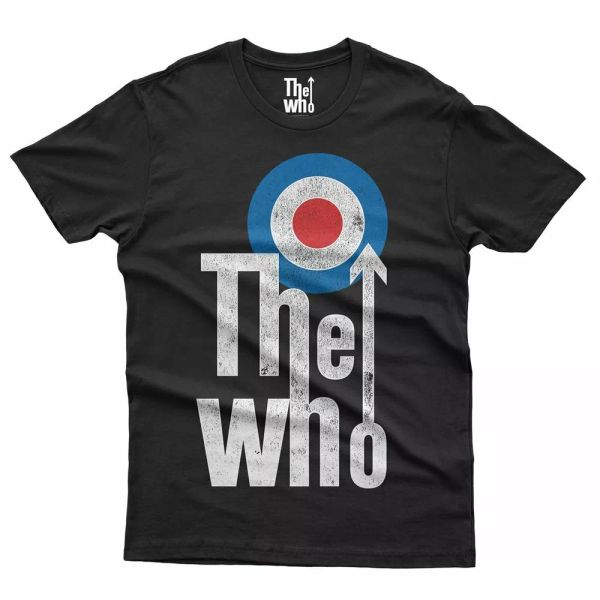 

the who-logo target mens t-shirt-official licensed, White;black