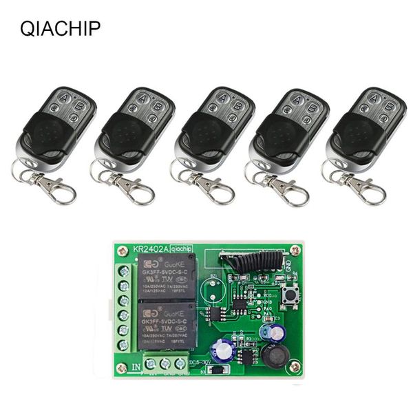 

smart home control qiachip 433 mhz 4 channel wireless remote switch dc6-30v 2ch relay receiver modules 24v 12v rf transmitter controllor