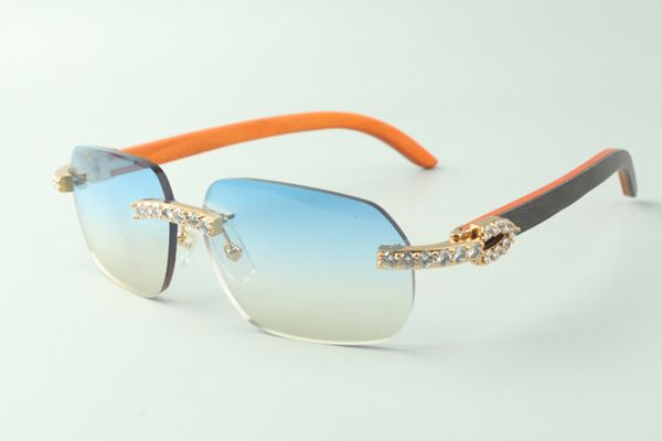 

designer xl diamond sunglasses 3524024 with orange wood arms glasses,direct sales, size: 18-135mm, White;black