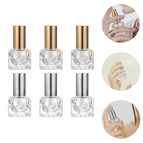 

storage bottles & jars 6pcs refillable travel perfume spray portable glass bottle