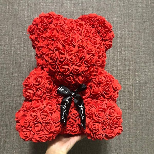 Flores decorativas grinaldas 40 cm casamento lembrança idéias rosa urso espuma artificial flor teddy crianças aniversário bonito presentes dia dos namorados dia dos namorados gif