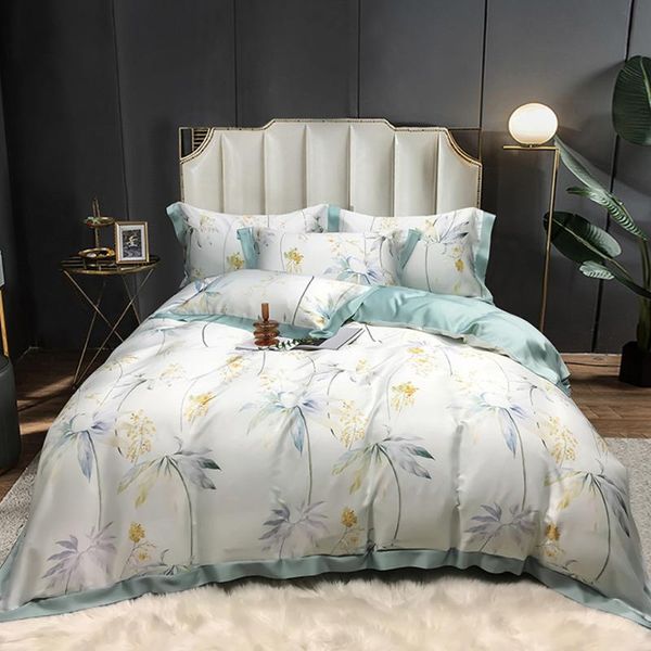 

bedding sets luxury 80s lenzing tencel summer duvet double-sided ice silk cover 4pcs of double washable air-conditioning quilt