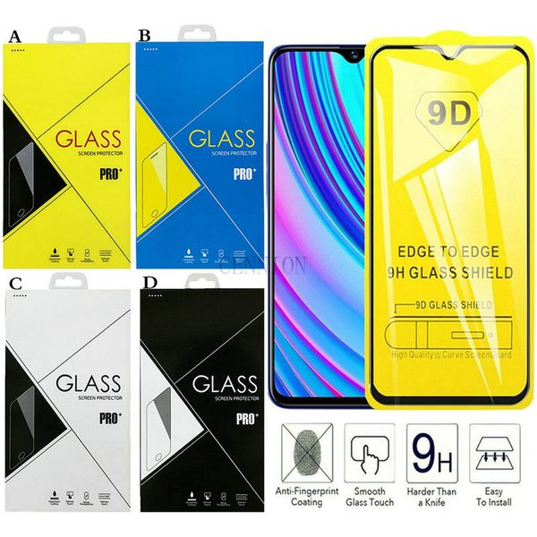 Full coberto 9D protetor de tela de vidro temperado para iPhone 13 12 mini pro 6.1 max 6,7 xr 5,8 x xs max 8 7 6s adicionar plástico caixa de embalagem de varejo