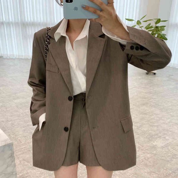 

two piece dress women's ensemble blazer and blaser, 2 pieces , spring summer, short suit, korean, office, women, business clothes qqq2, White