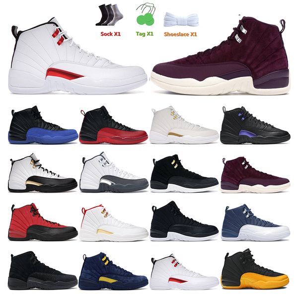 

12s men basketball shoes 12 mens trainers utility twist flu game royalty taxi nylon michigan sports sneakers outdoor