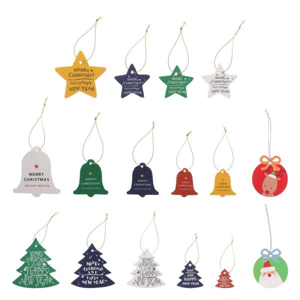 

gift wrap 34pcs/3 sets christmas themed tags paper cards xmas tree pendants