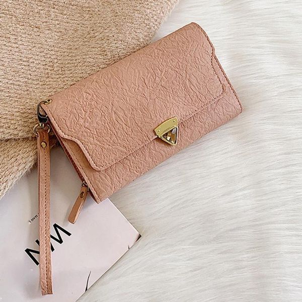 

wallets 2021 fashion trend women's outdoor solid color leather clutch card bag wallet for women square small crossbody, Red;black