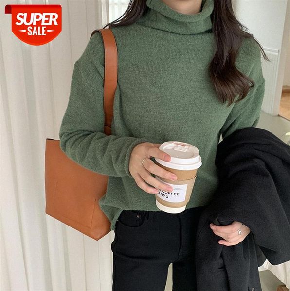

[huang zheng] basic curling turtleneck solid color pullover women korean style base sweater m9867 #kx5u, Black;gray