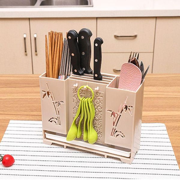 

wall mounted kitchen spoon chopsticks fork knife draining rack storage tool holder utensils organizer multifunctional & organization