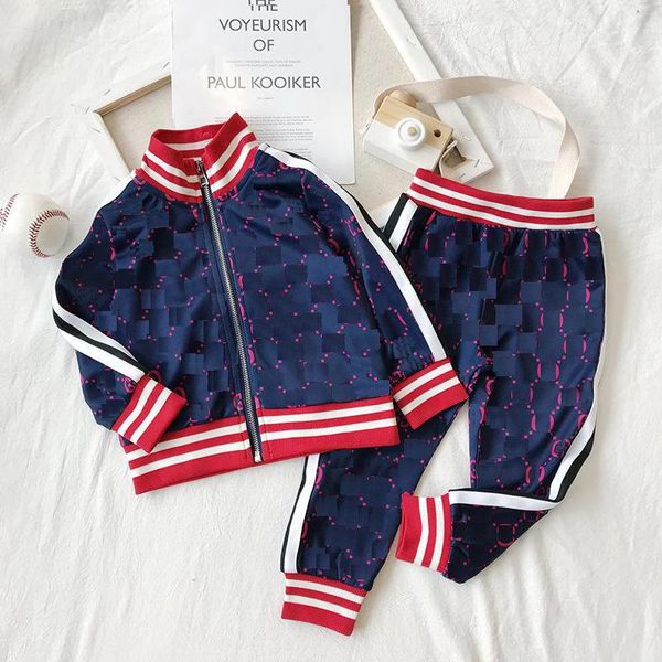

kids clothing boy sets baby tracksuit letter print tracksuits fashion designer coats and pant casual sport sweatshirt boys girls c276m, White