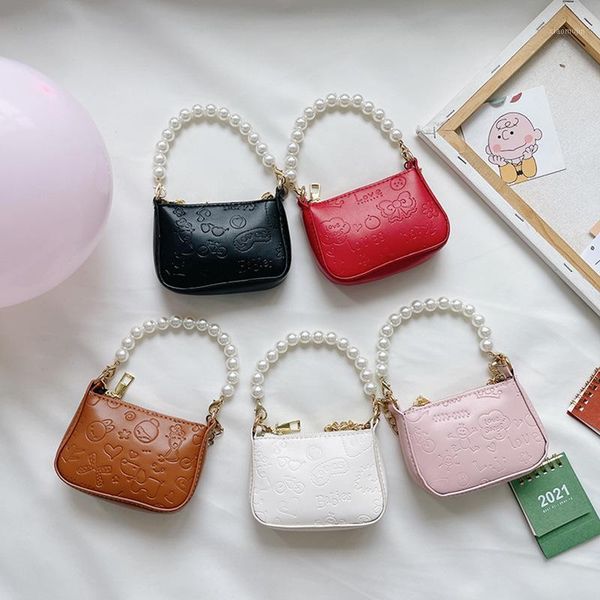 

purse kids mini clutch bag cute little girls leather purses and handbags baby small coin pouch party hand bags tote, White