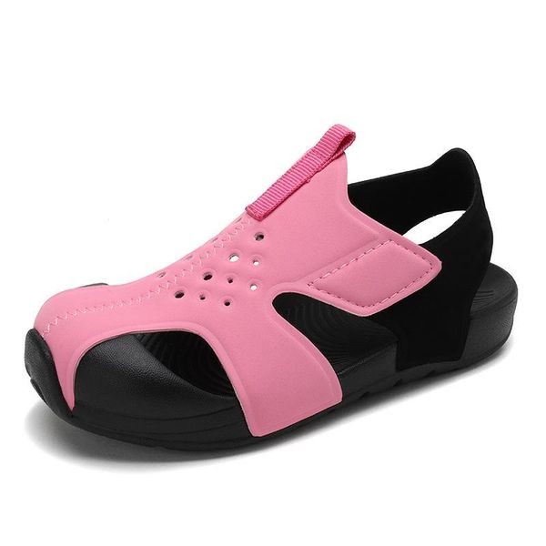 

sandals children airplane shoes summer non-slip girls boys 2021 fashion leather outdoor children's beach baby, Black;red