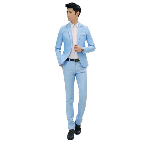 

men's tracksuits design coat and pant suit men solid color wedding tuxedos for slim fit mens suits korean fashion, Gray