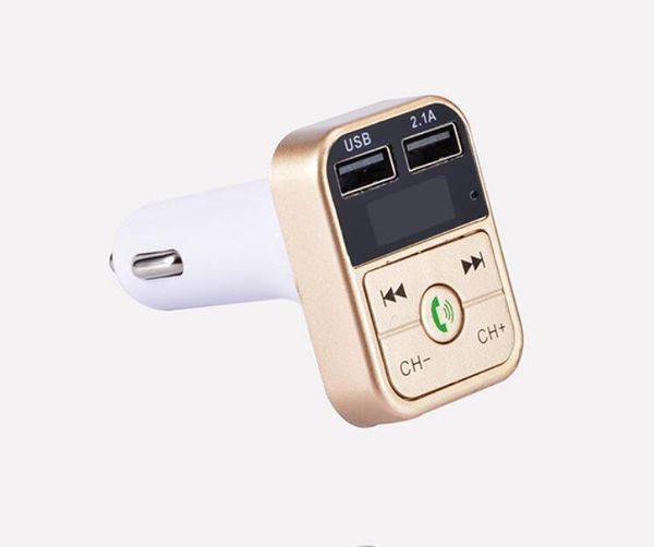 Caricabatterie per telefoni cellulari Kit per auto Vivavoce Bluetooth senza fili Trasmettitore FM LCD Lettore MP3 Caricatore USB 2.1A Accessori OOEPW1