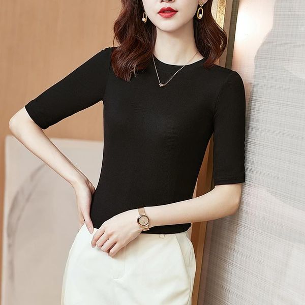 

women's t-shirt casual women short sleeve n style modal slim basic cotton tshirt womens clothing summer t shirt femme, White