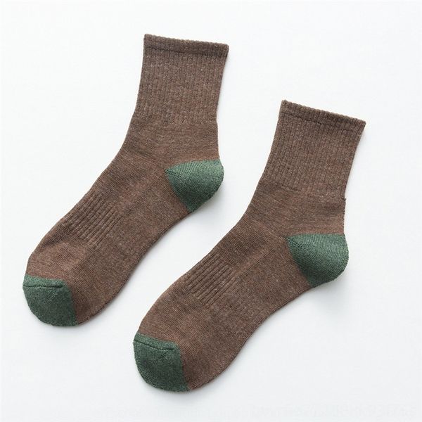 

oqhd auumnfashion spors semi erry men's pullou high op pure color coon swea absorbing middle medium medium men's socks coton socks, Black
