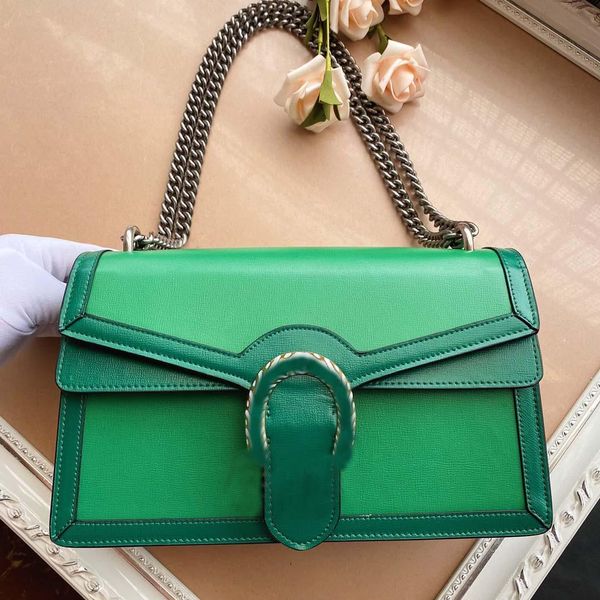 

bacchus bag ladies fashion retro chain shoulder messenger bags designer luxury double tiger head buckle flap classic handbag lady gift