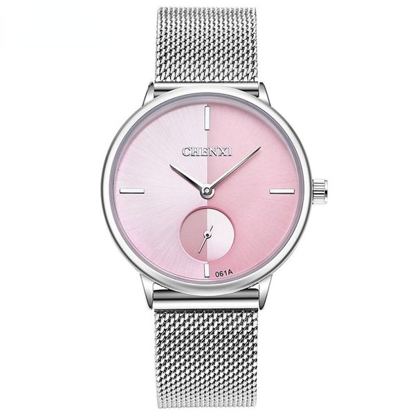 

wristwatches chenxi women watch stainless steel quartz lady casual wristwatch bracelet watches female clock gift reloje, Slivery;brown