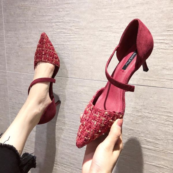 

dress shoes limeike 2021 summer ladies women's footwear fashion pumps leisure lattice female, Black