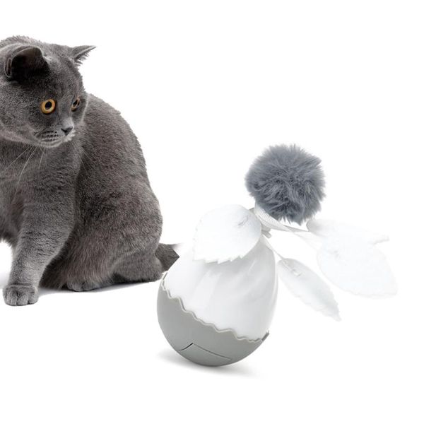 

cat toys pet interactive funny tumbler toy kitten electric rolling ball cats play dolls feathers plush balls