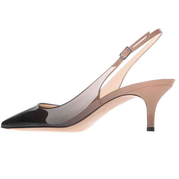 

dress shoes lovirs womens solid color slingback ankle strap sandals 6.5cm stiletto bride mid-heel pointy toe pumps for party 2y52, Black