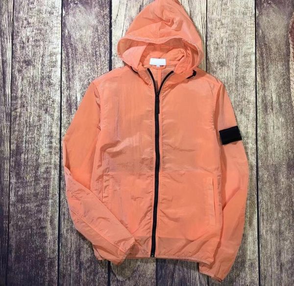 

the Men Air Hooded Jacket Windbreaker Zipper Hoodies Patchwork Jackets Stone Running Sports Hoody Jogger Casual Island Coat E2a016, Black;brown