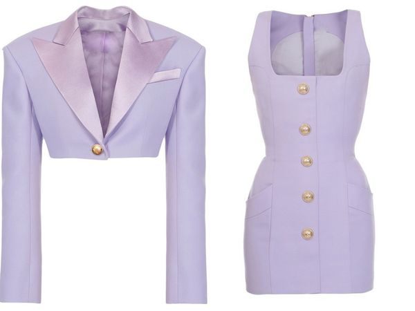

two piece dress european and american autumn stars with one button short suit + lion square collar temperament vest dress 5fzz, White