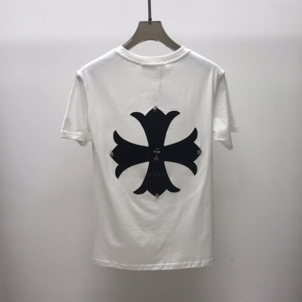 

summer ch cro short sleeve t-shirt men's cross skin sanskrit printing fashion brand, White;black