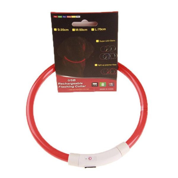 

usb charging luminous collar dog led light rechargeable fashion collars & leashes