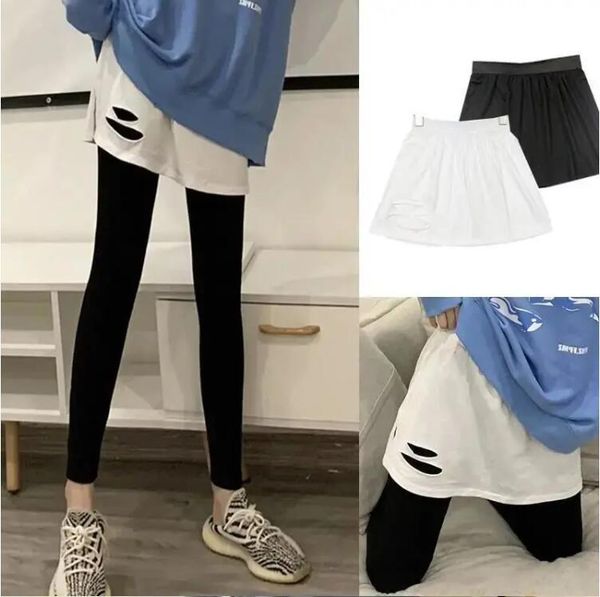 

skirts liscn double-sided fleece thickened keep warm artifact all-match fake hem women's printing half-length foldable inner skirt, Black